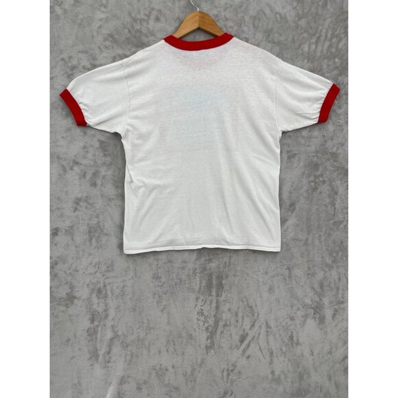 Vintage Budweiser 70s Size M Ringer Tee Single Stitch Distressed Graphic T-shirt - Picture 9 of 10